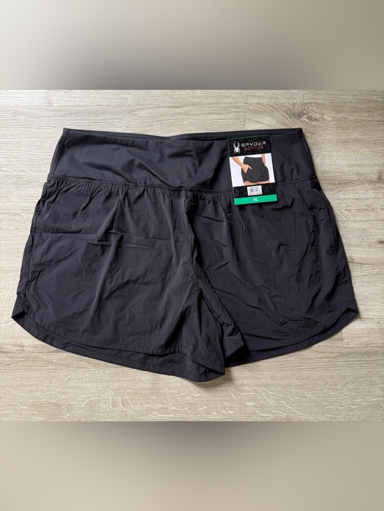 Spyder Pants - Spyder 2-in-1 Woven Compression Running Gym Workout Shorts Women’s XL Black